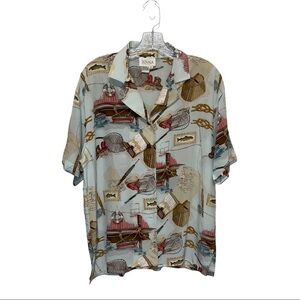 Jenna Women Shirt 100% Silk Size 8